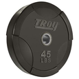 Troy Barbell Olympic Black Solid Rubber Bumper Plates